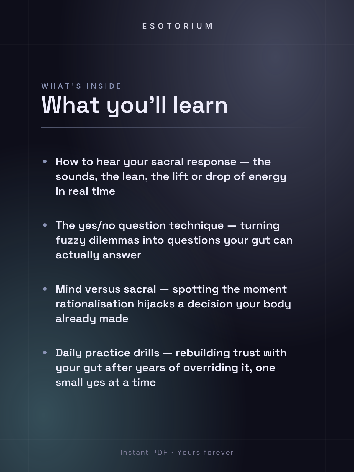 Sacral Authority — How to Make Decisions — what you'll learn