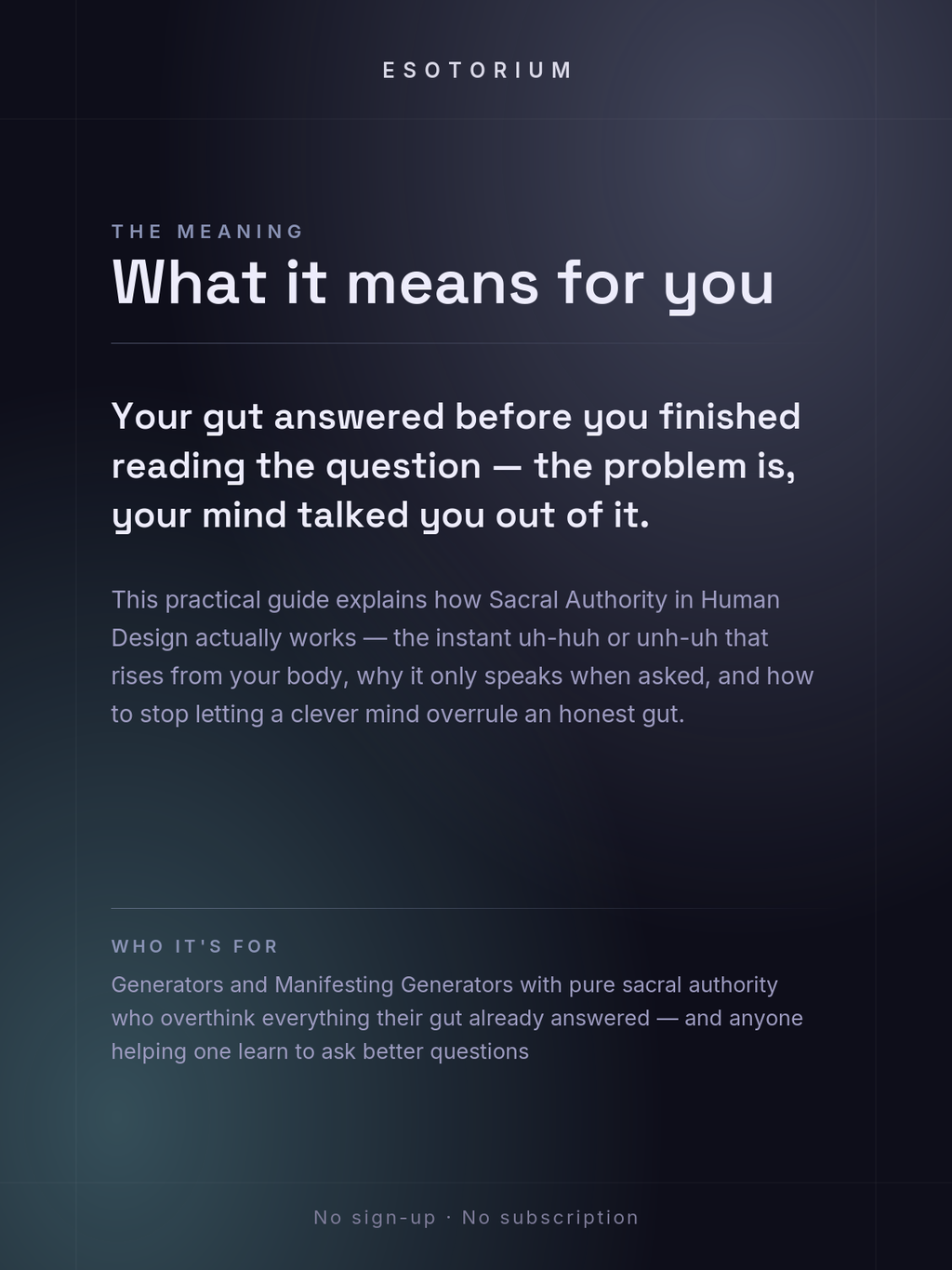 Sacral Authority — How to Make Decisions — what it means