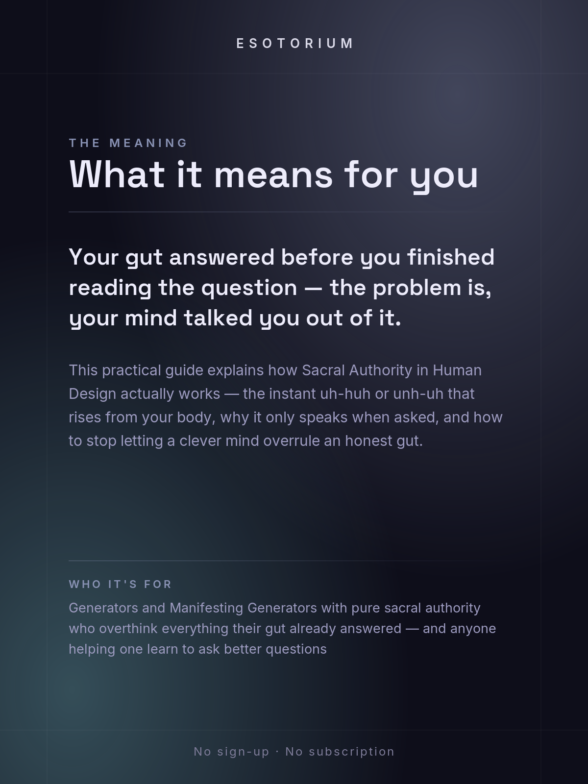 Sacral Authority — How to Make Decisions — what it means