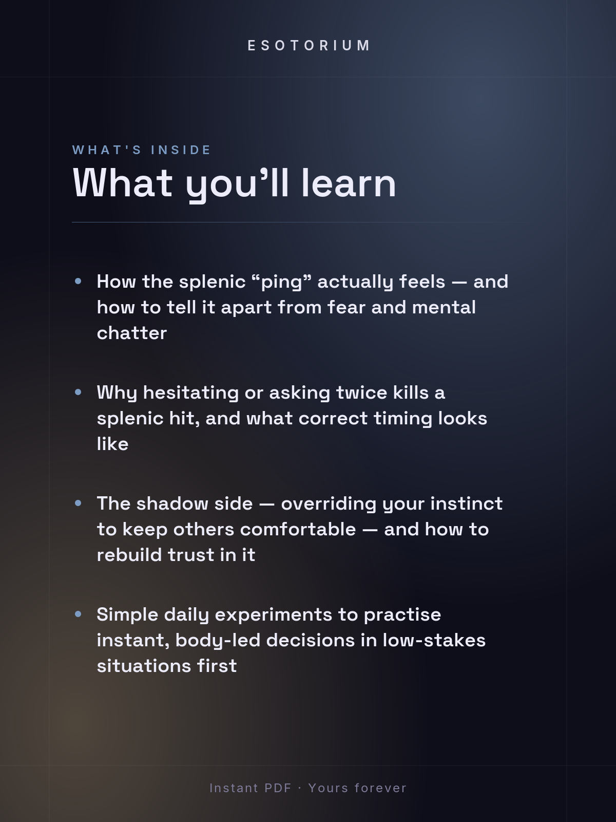 Splenic Authority — How to Make Decisions — what you'll learn