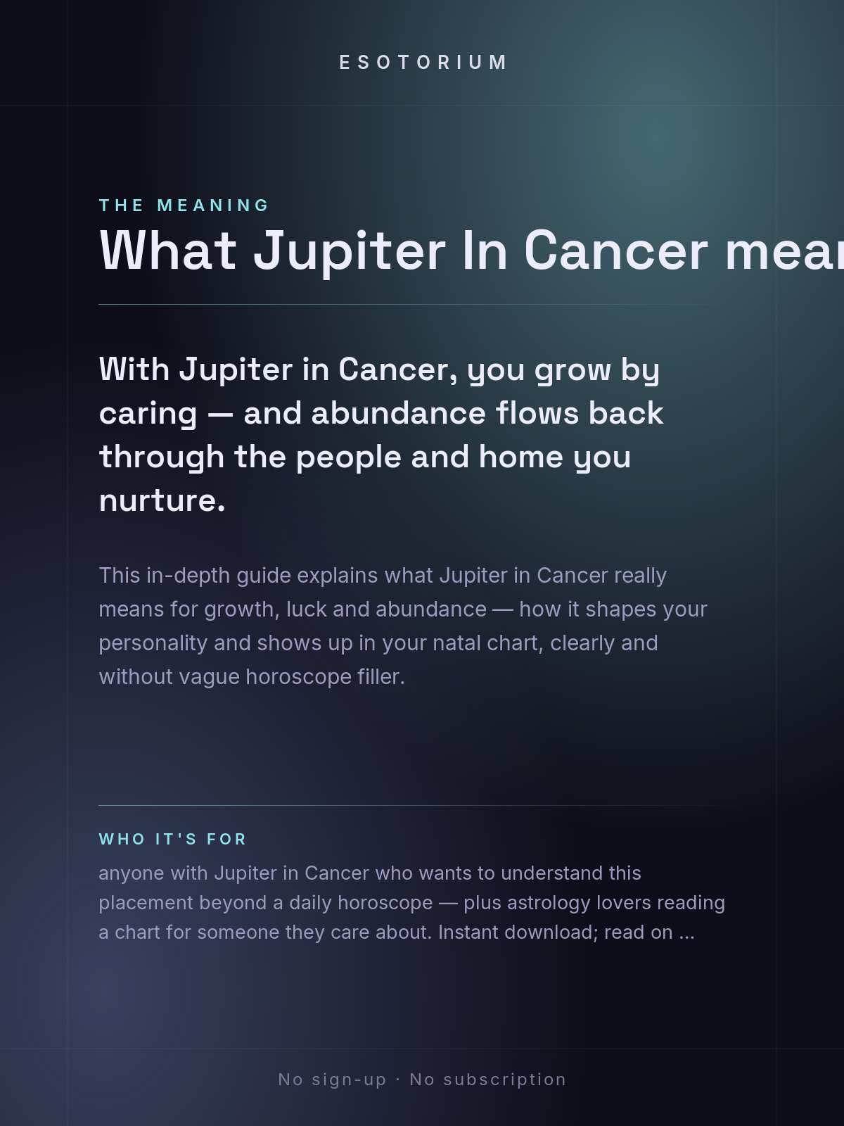 Jupiter in Cancer — Meaning in Your Birth Chart — What it means
