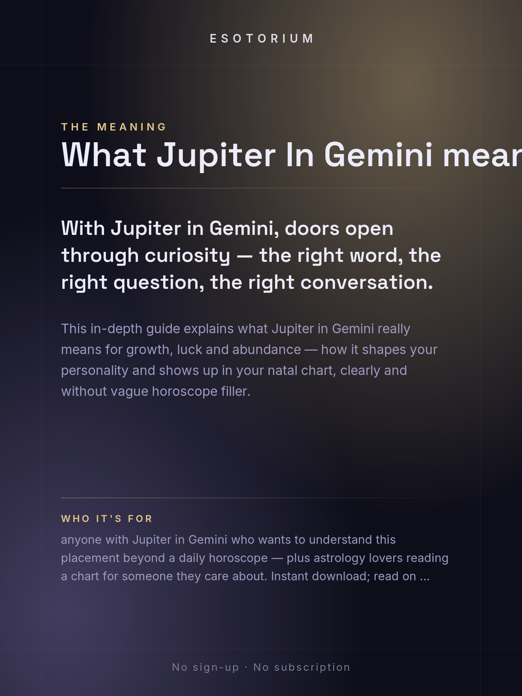 Jupiter in Gemini — Meaning in Your Birth Chart — What it means