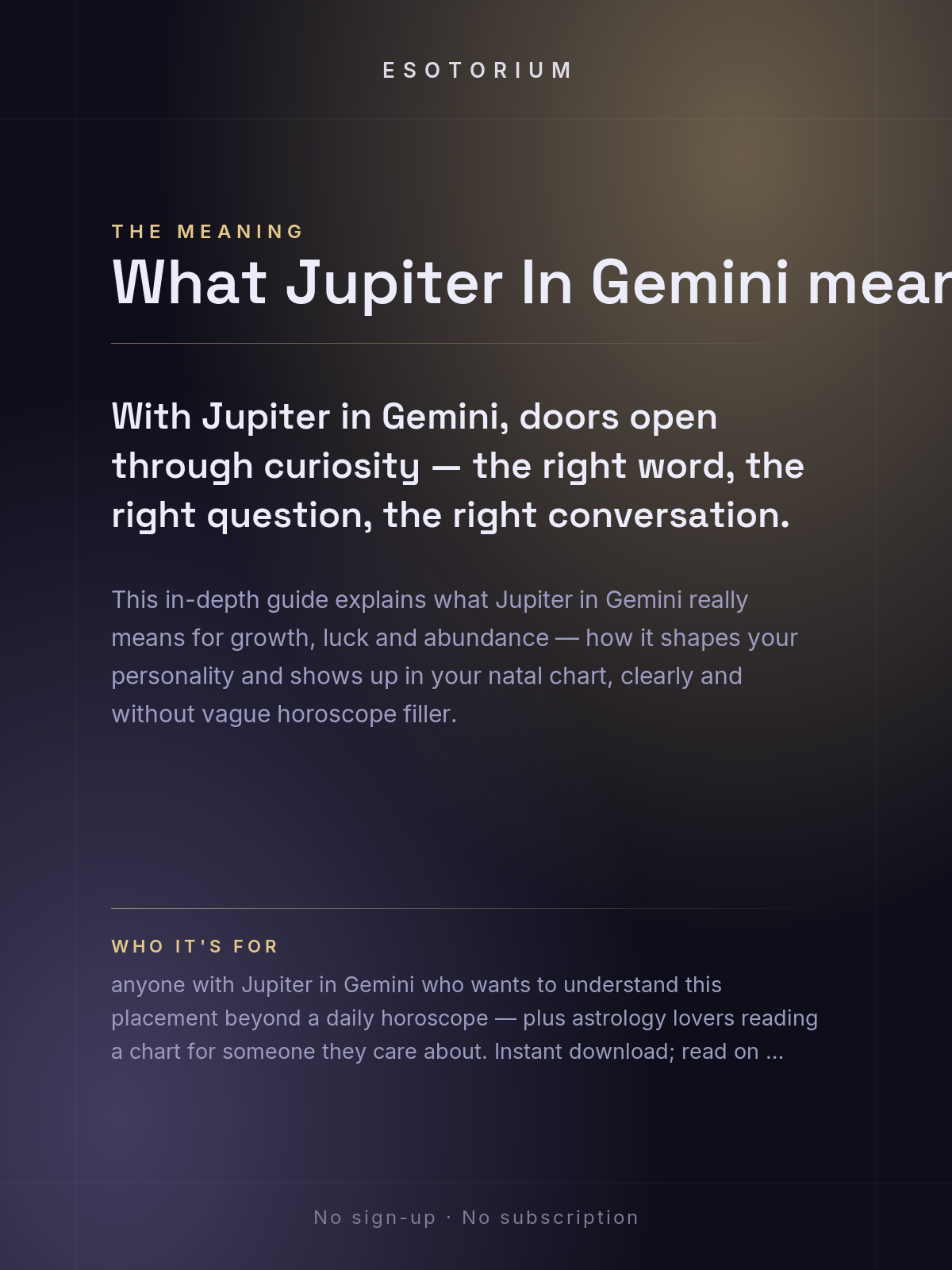 Jupiter in Gemini — Meaning in Your Birth Chart — What it means