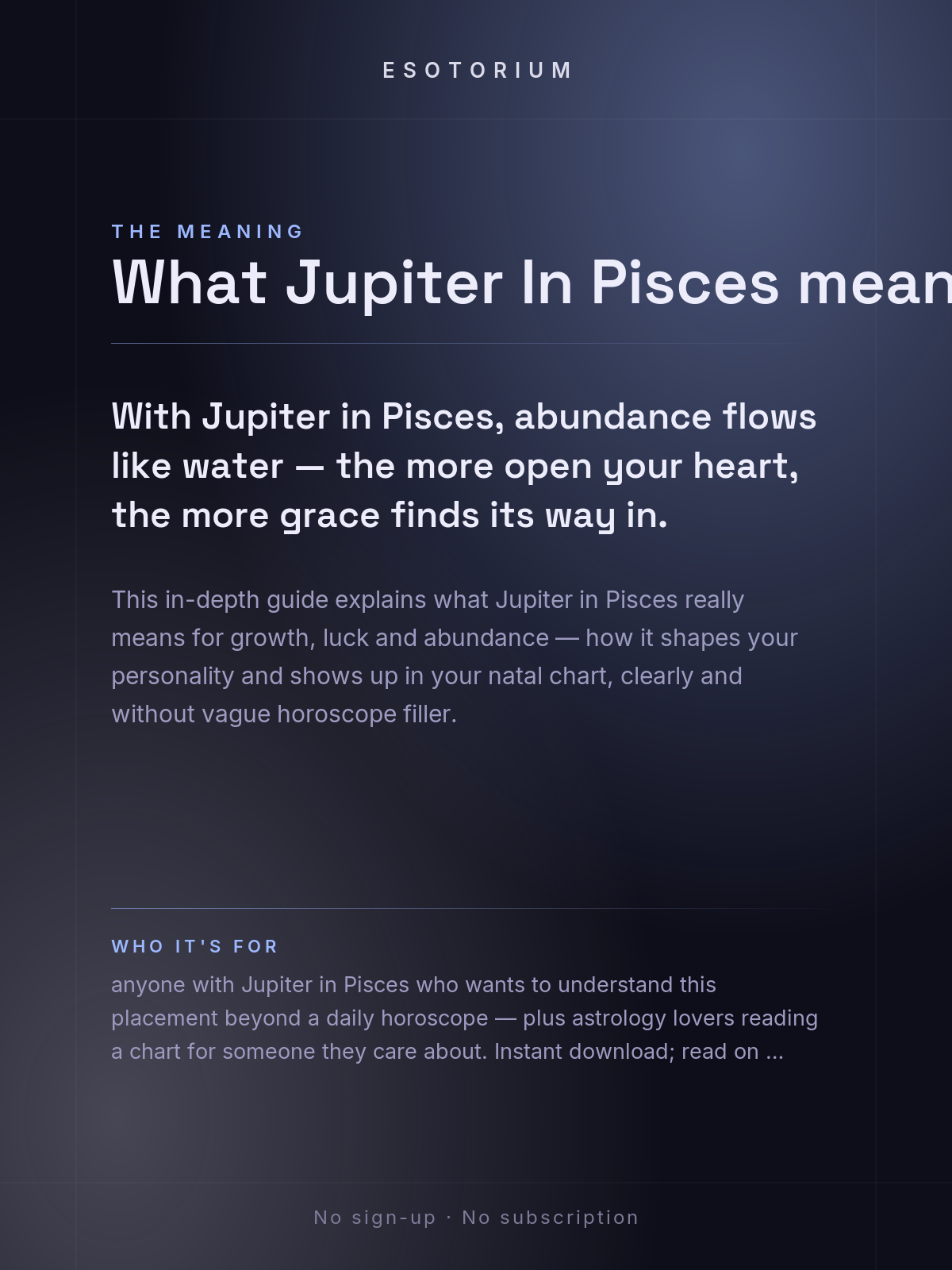 Jupiter in Pisces — Meaning in Your Birth Chart — What it means