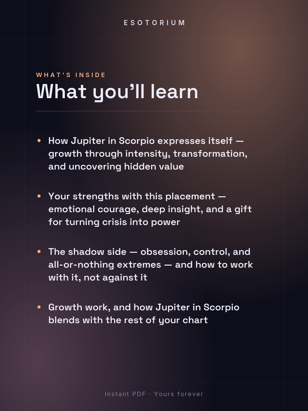 Jupiter in Scorpio — Meaning in Your Birth Chart — What's inside