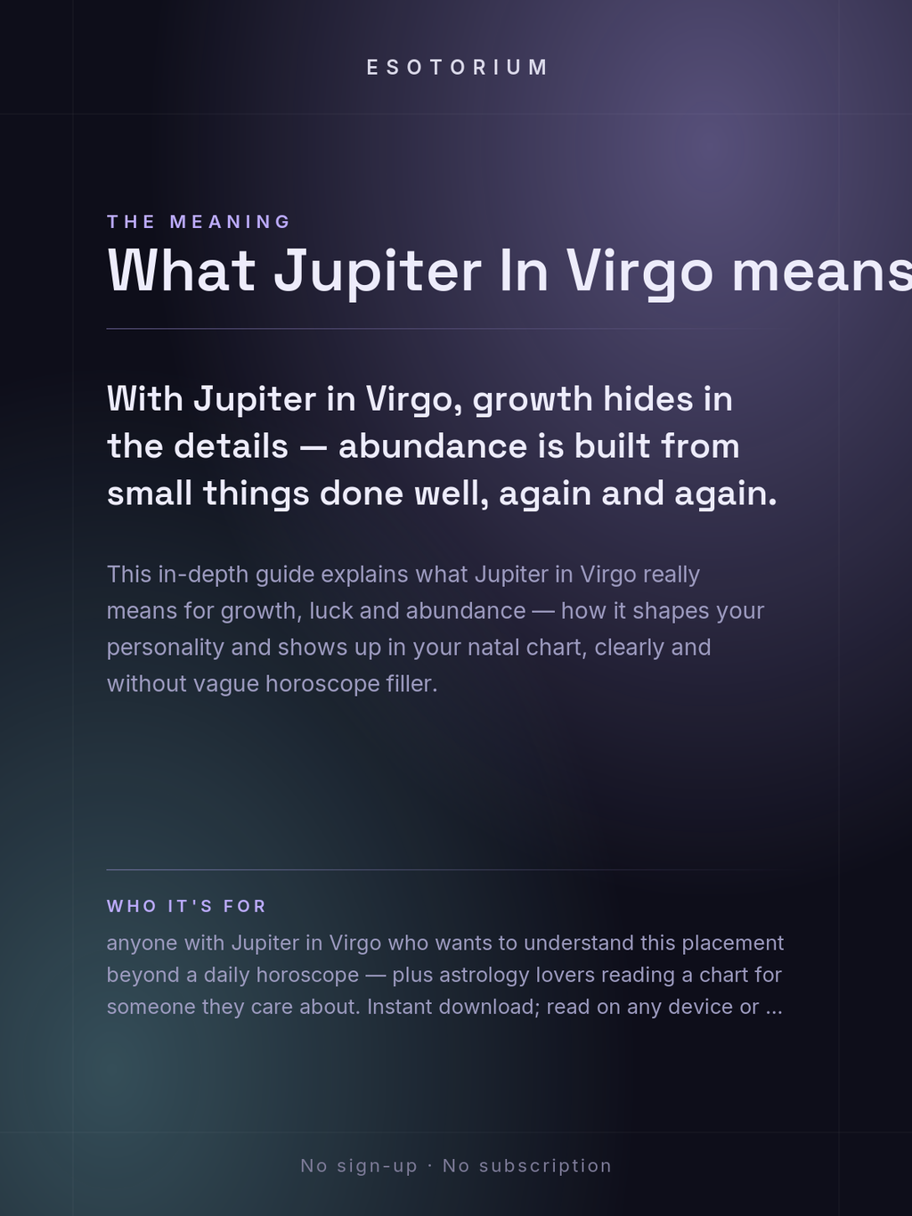 Jupiter in Virgo — Meaning in Your Birth Chart — What it means