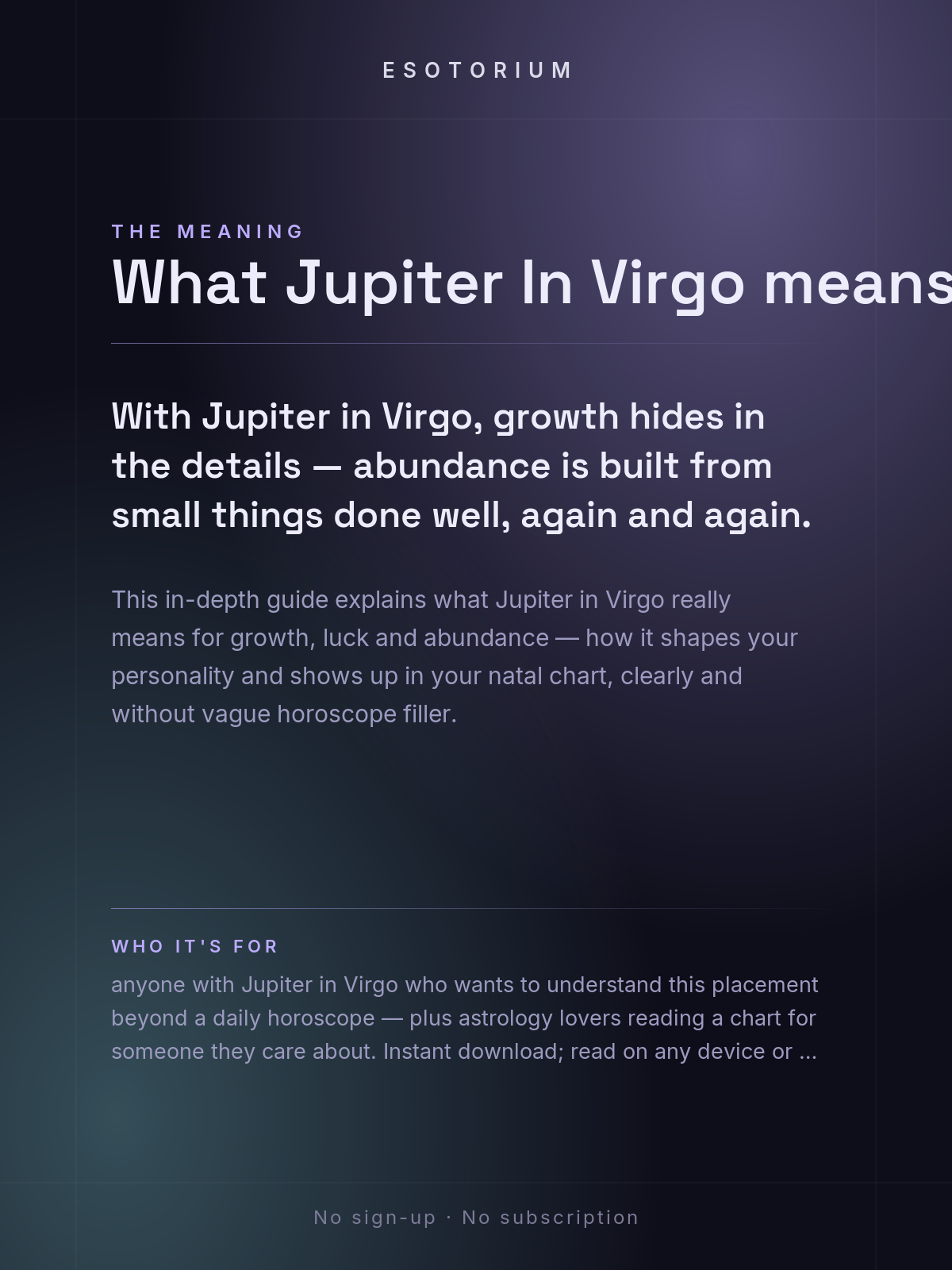 Jupiter in Virgo — Meaning in Your Birth Chart — What it means