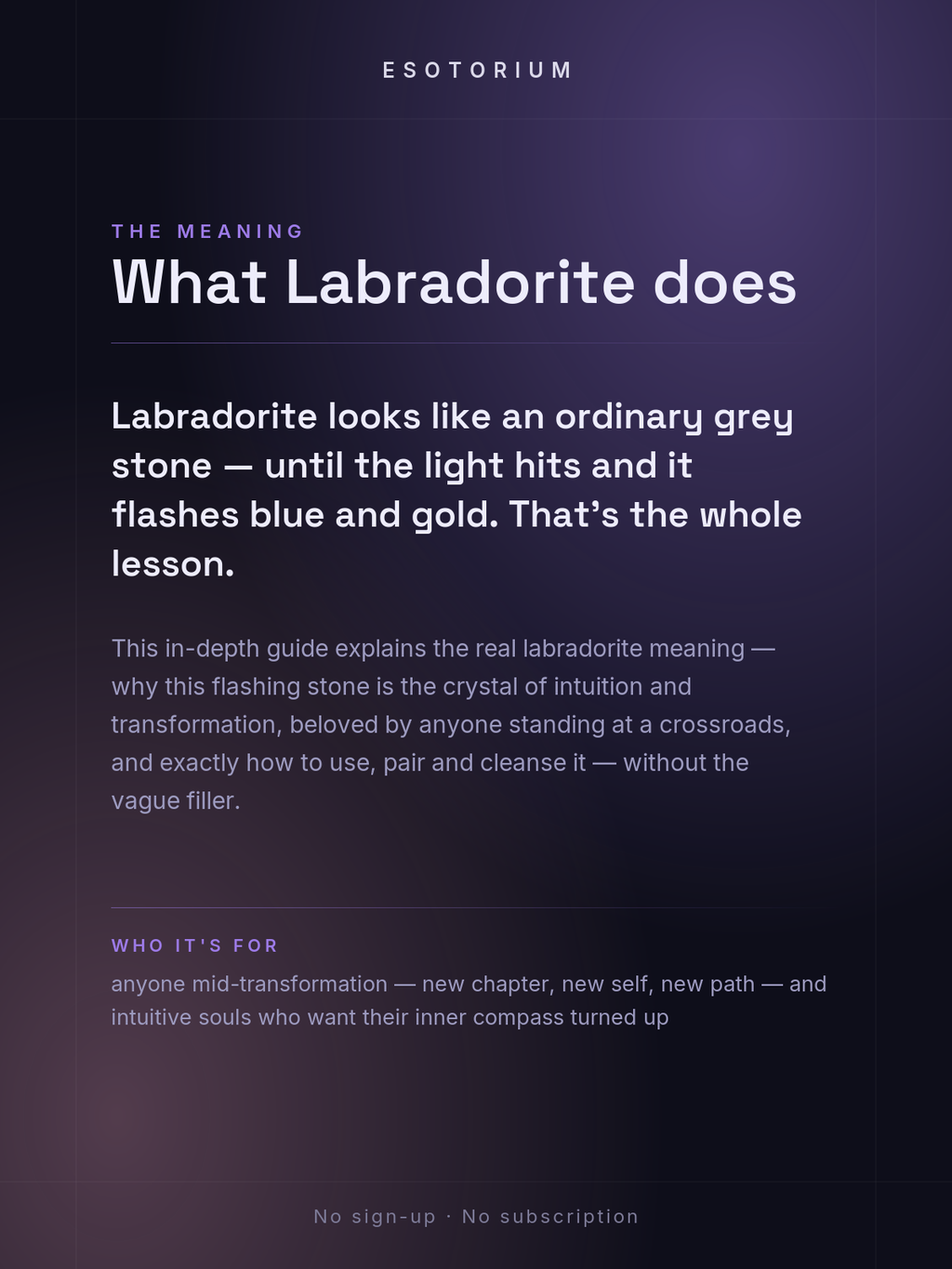 Labradorite — Meaning, Uses & Healing Properties — what it means