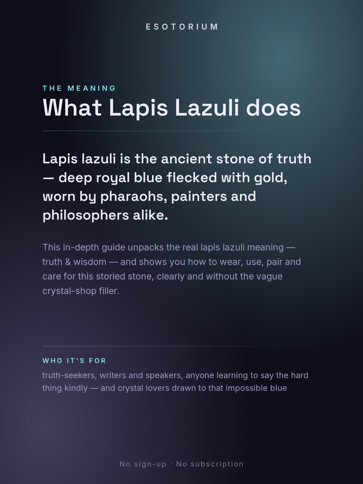 Lapis Lazuli — Meaning, Uses & Healing Properties — what it means