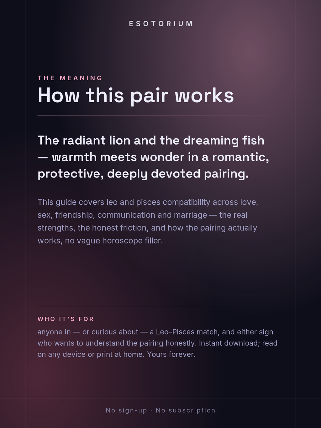 Leo and Pisces Compatibility — Love, Sex & Friendship — What it means