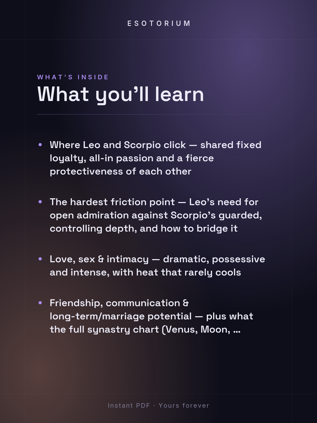 Leo and Scorpio Compatibility — Love, Sex & Friendship — What's inside