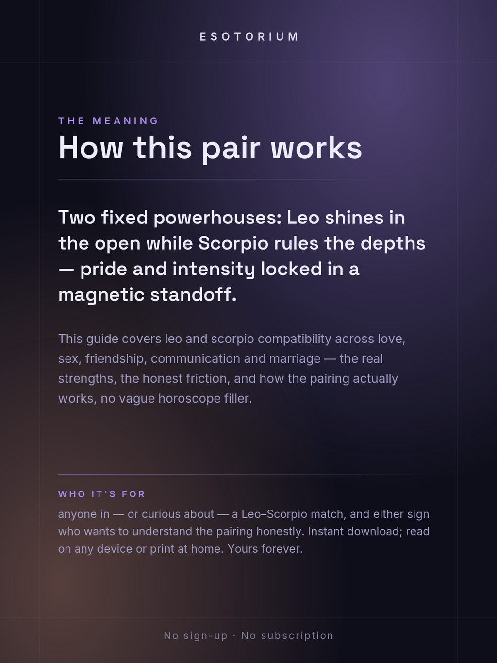 Leo and Scorpio Compatibility — Love, Sex & Friendship — What it means
