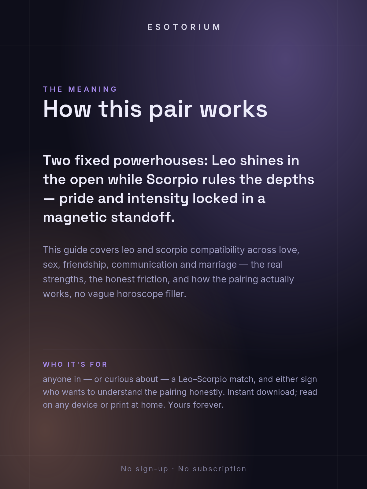 Leo and Scorpio Compatibility — Love, Sex & Friendship — What it means