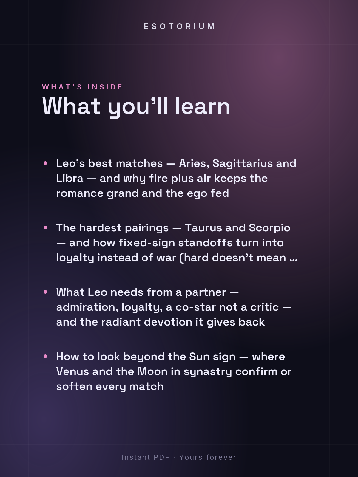 Leo Compatibility — Best & Worst Matches — What's inside