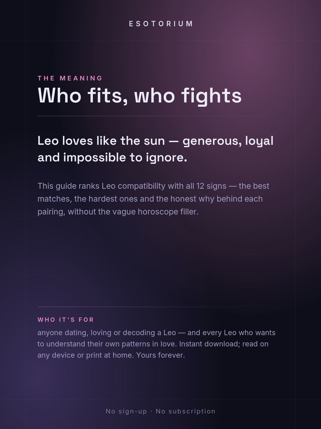 Leo Compatibility — Best & Worst Matches — What it means
