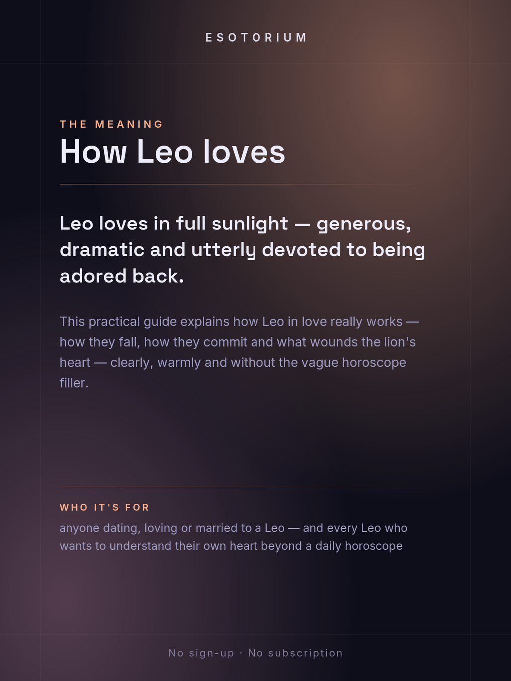 Leo in Love & Relationships — what it means