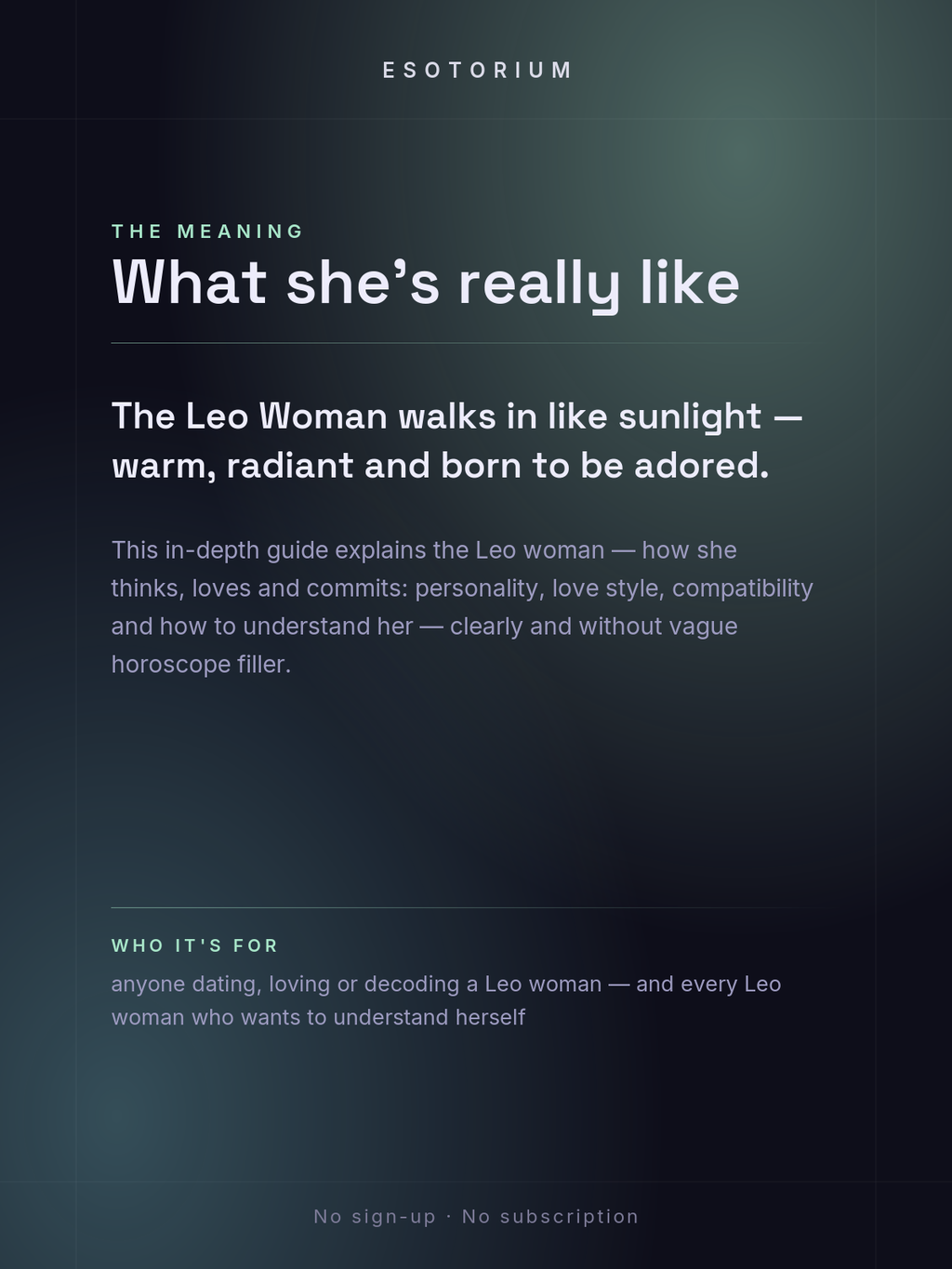 The Leo Woman — Personality, Love & Compatibility — what it means
