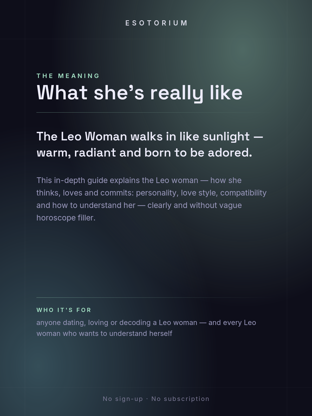The Leo Woman — Personality, Love & Compatibility — what it means