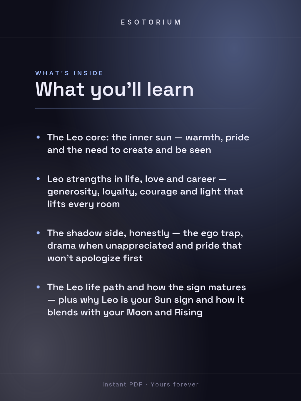 Leo Zodiac Sign — Complete Personality Guide — what you'll learn