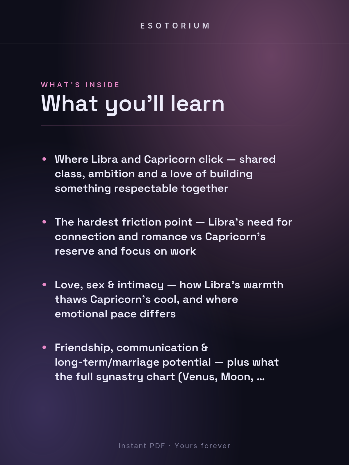 Libra and Capricorn Compatibility — Love, Sex & Friendship — What's inside