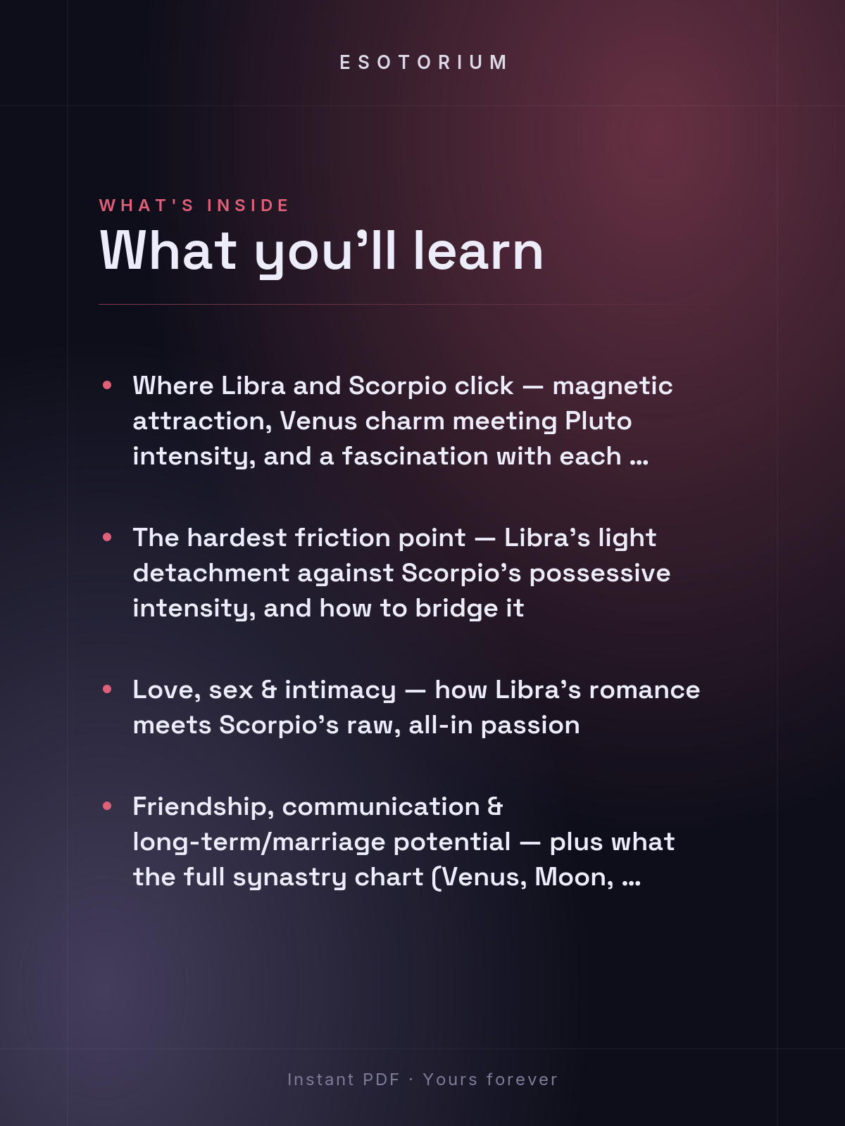 Libra and Scorpio Compatibility — Love, Sex & Friendship — What's inside