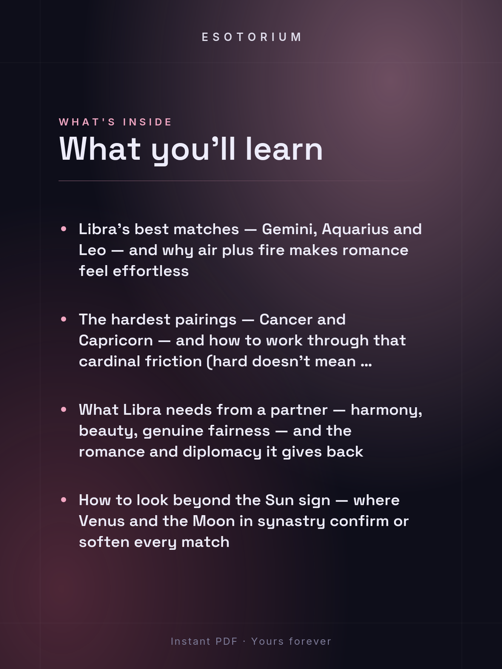 Libra Compatibility — Best & Worst Matches — What's inside