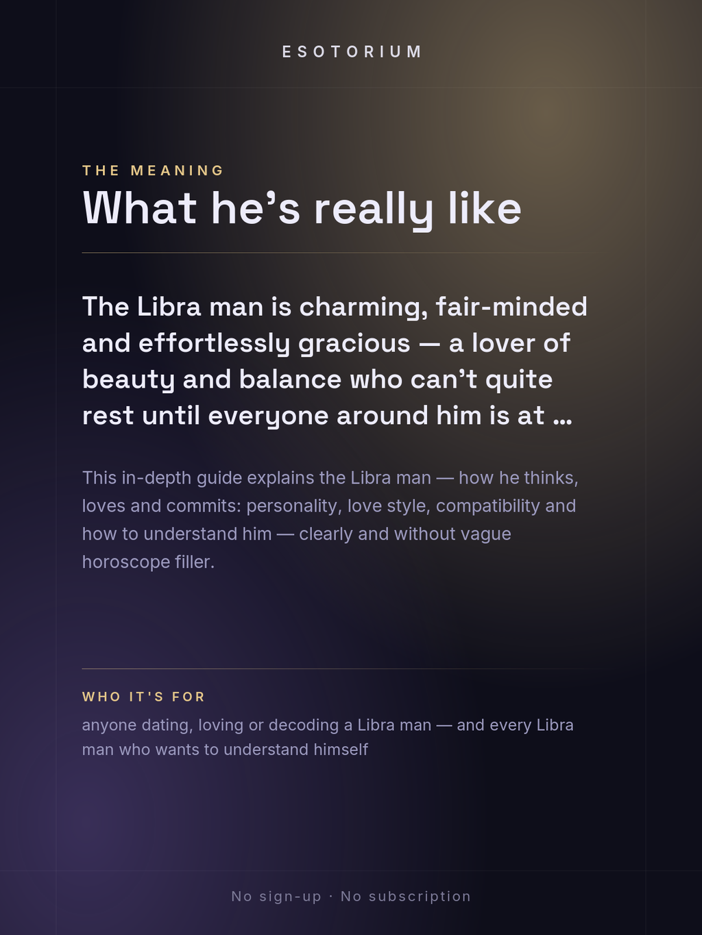The Libra Man — Personality, Love & Compatibility — what it means