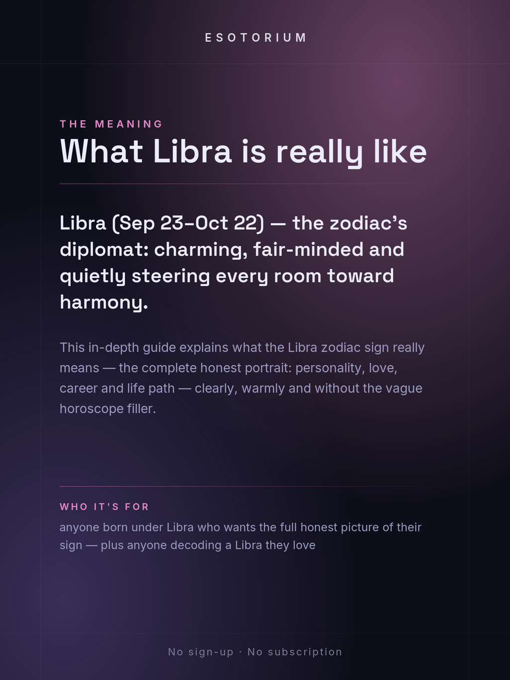 Libra Zodiac Sign — Complete Personality Guide — what it means