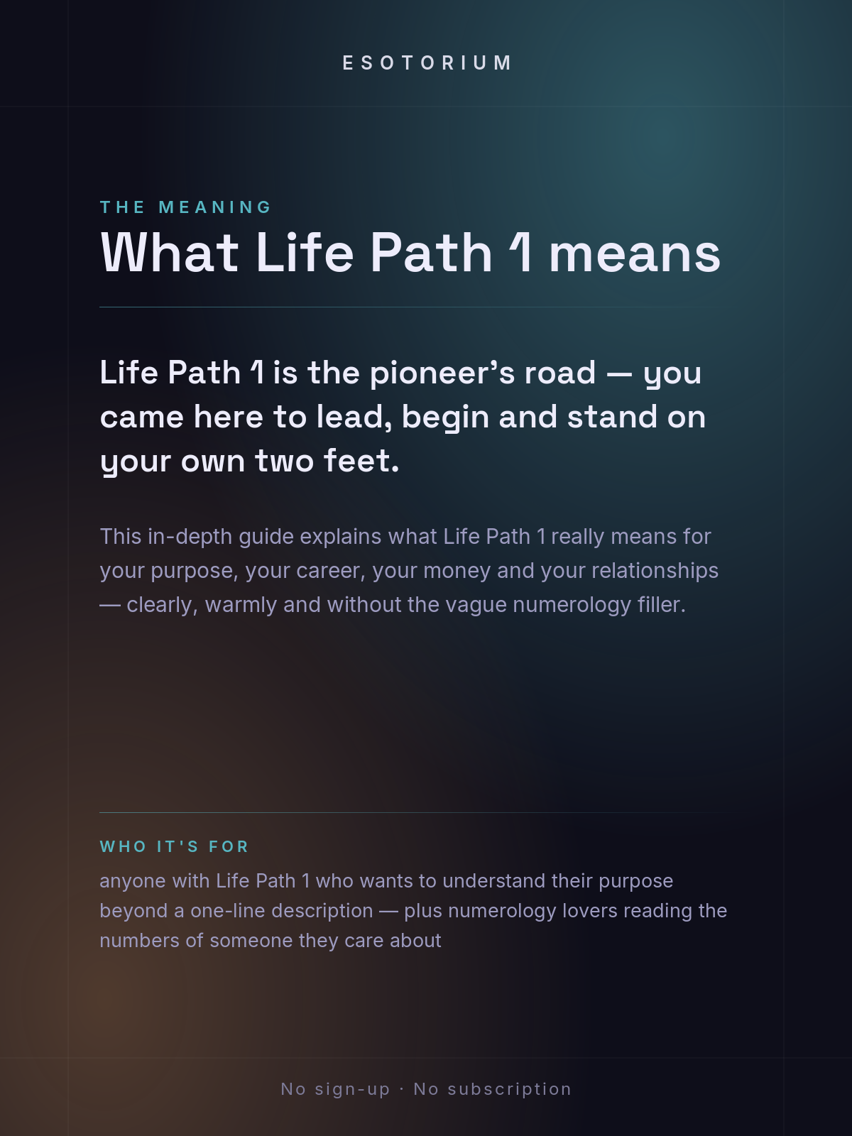 Life Path Number 1 — Full Meaning Guide — what it means
