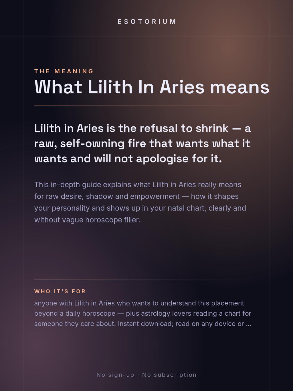 Lilith in Aries — Meaning in Your Birth Chart — What it means