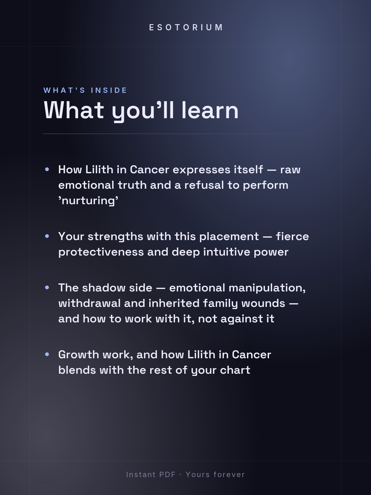 Lilith in Cancer — Meaning in Your Birth Chart — What's inside