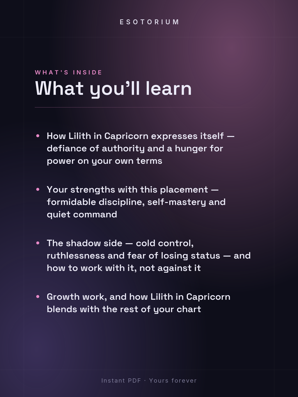 Lilith in Capricorn — Meaning in Your Birth Chart — What's inside
