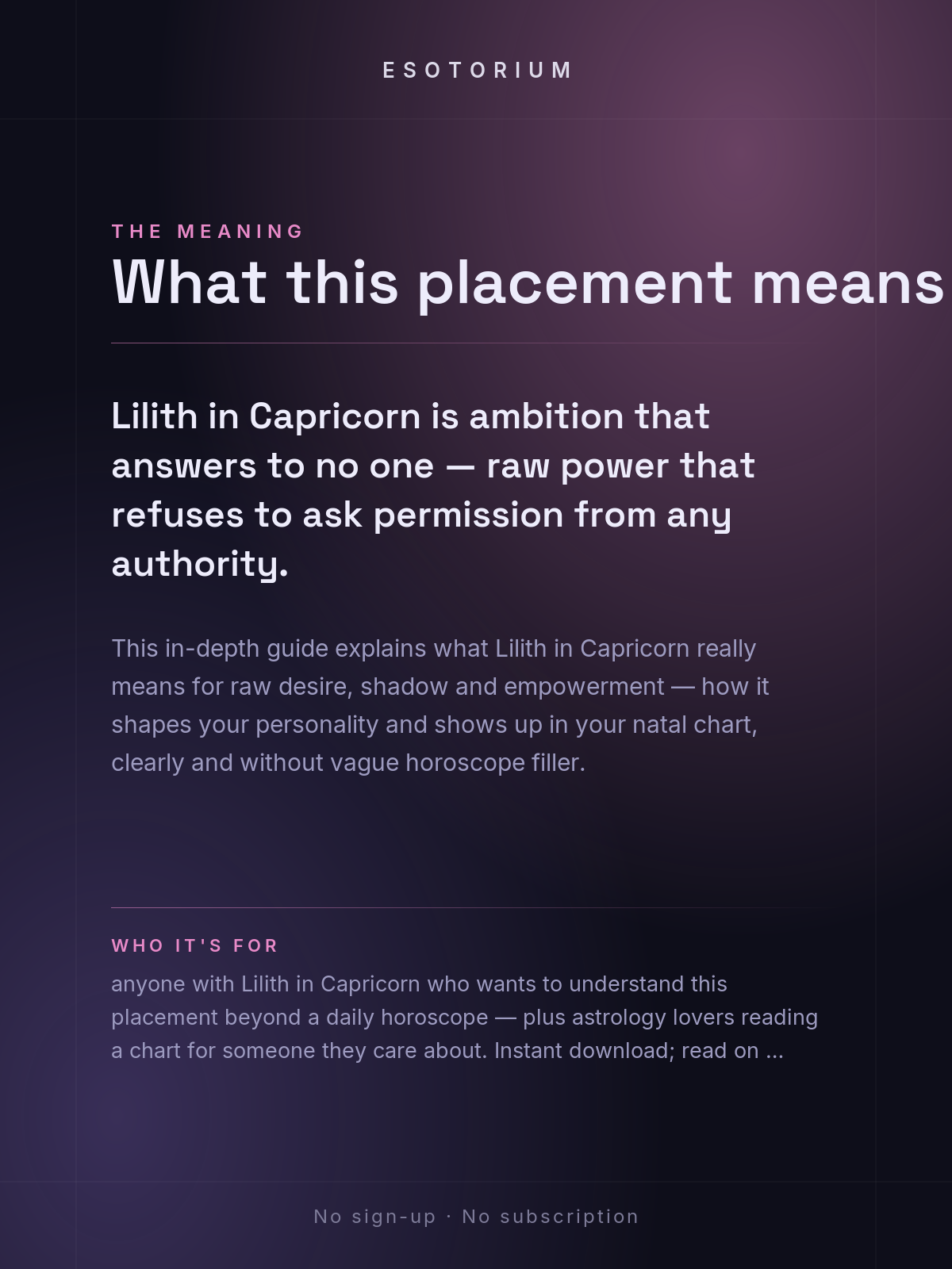 Lilith in Capricorn — Meaning in Your Birth Chart — What it means