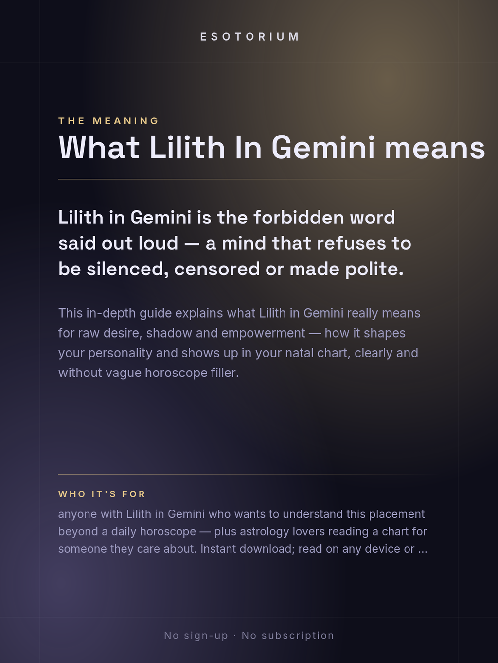 Lilith in Gemini — Meaning in Your Birth Chart — What it means