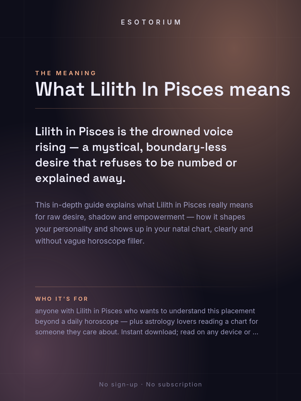 Lilith in Pisces — Meaning in Your Birth Chart — What it means