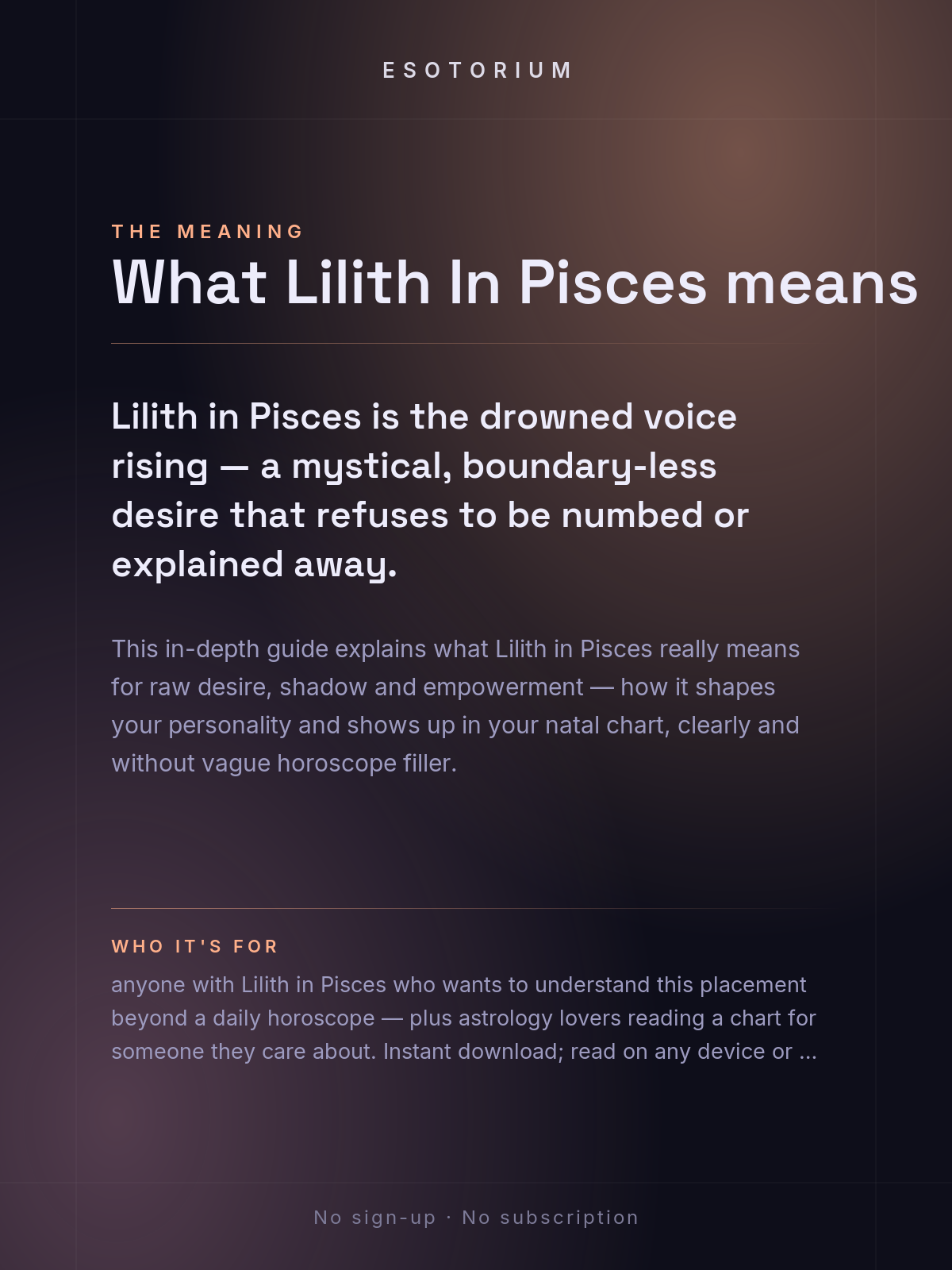 Lilith in Pisces — Meaning in Your Birth Chart — What it means