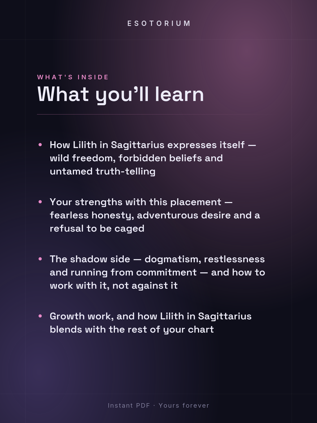 Lilith in Sagittarius — Meaning in Your Birth Chart — What's inside