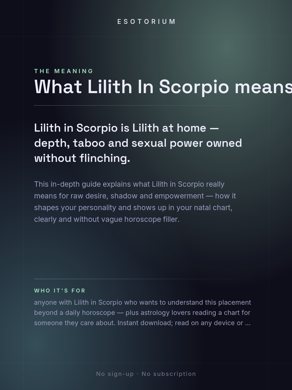 Lilith in Scorpio — Meaning in Your Birth Chart — What it means