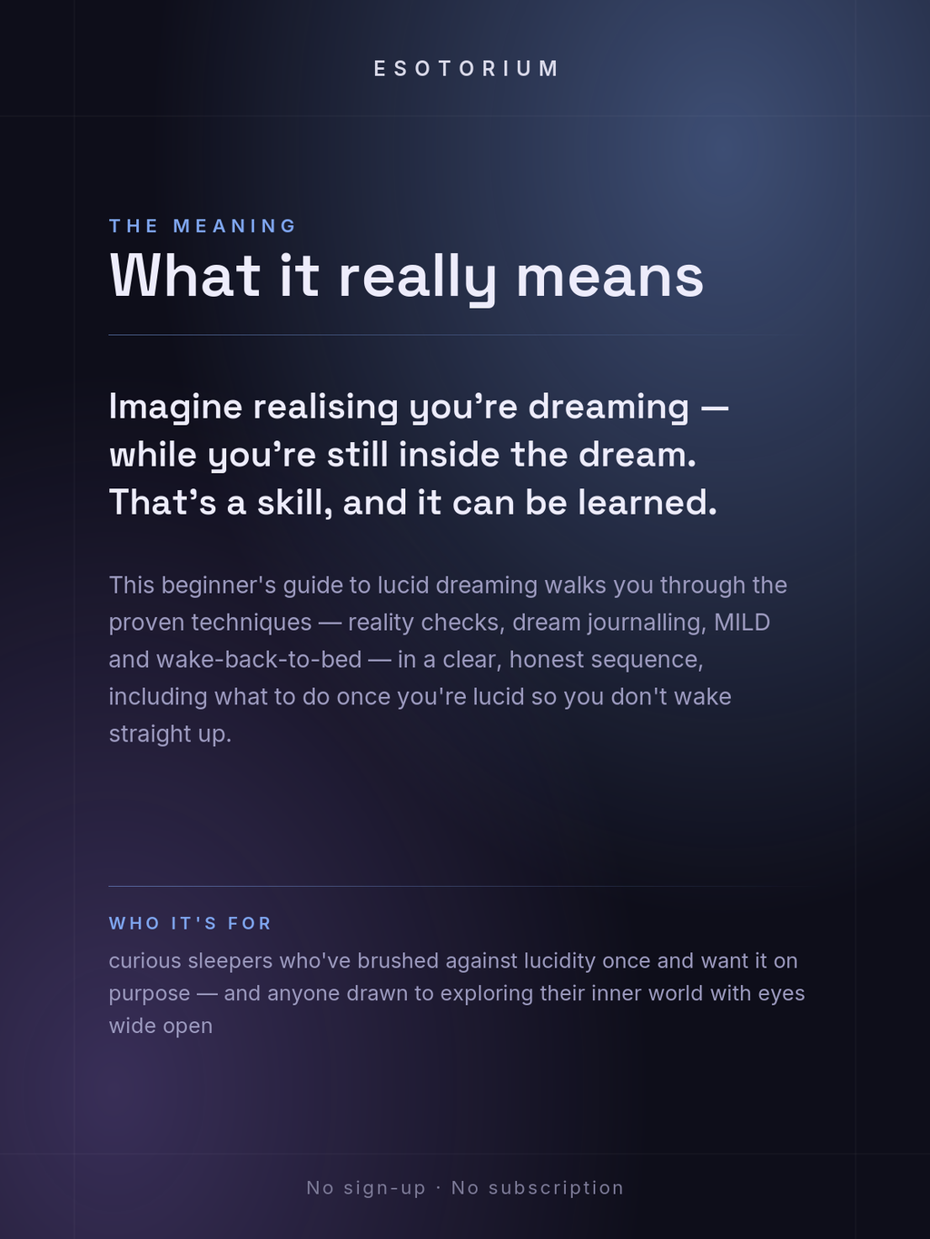 Lucid Dreaming for Beginners — what it means