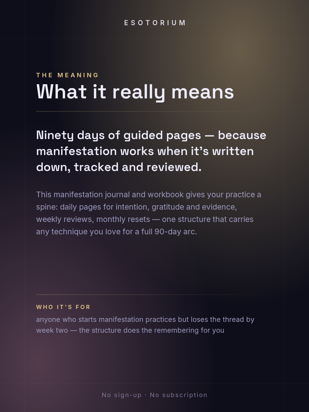 90-Day Manifestation Journal & Workbook — what it means