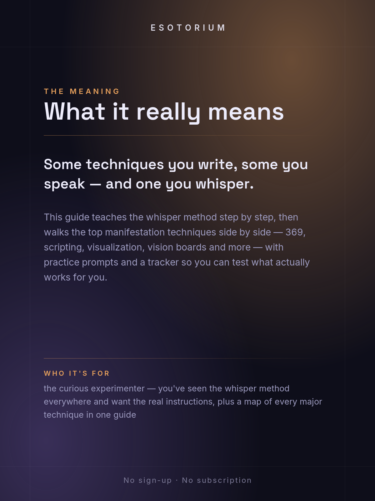 The Whisper Method & Top Manifestation Techniques — what it means