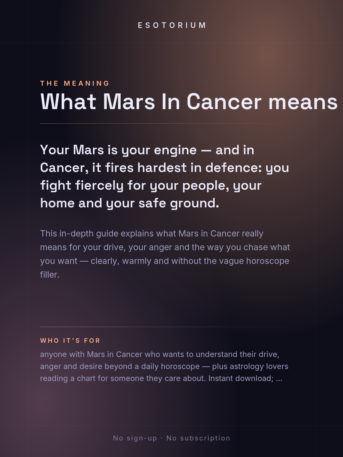 Mars in Cancer — Meaning in Your Birth Chart — What it means