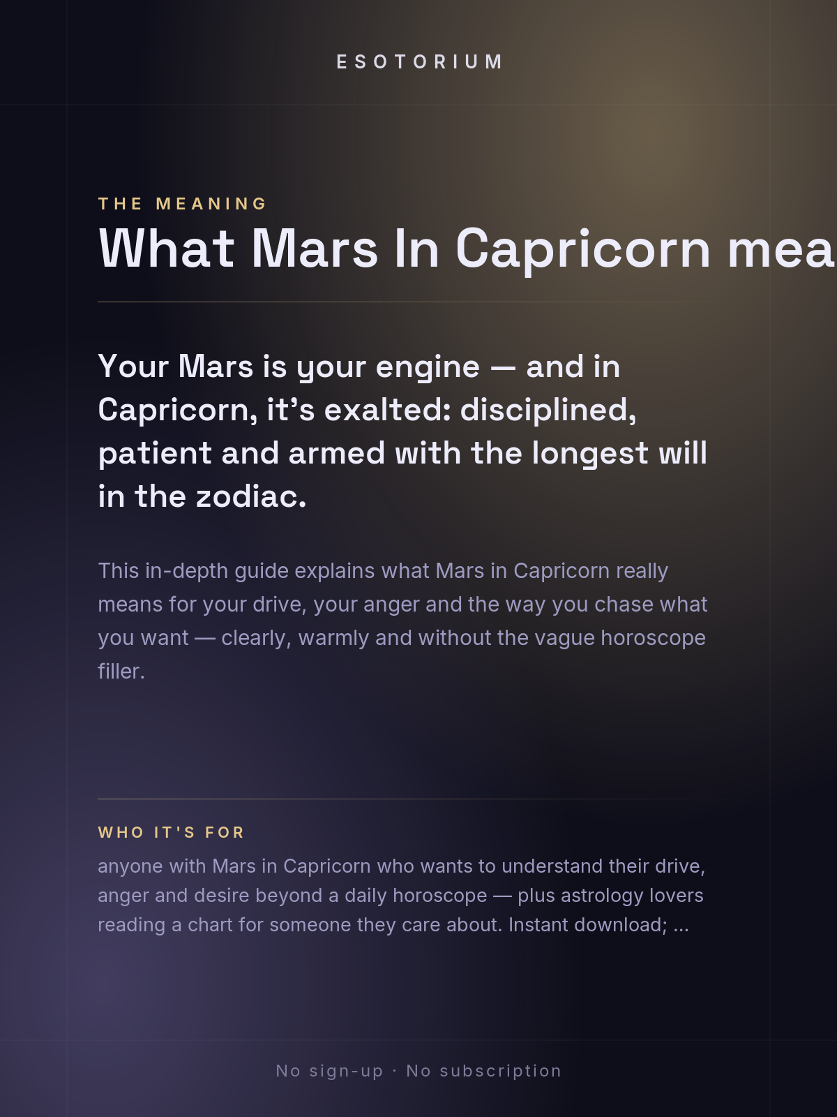 Mars in Capricorn — Meaning in Your Birth Chart — What it means