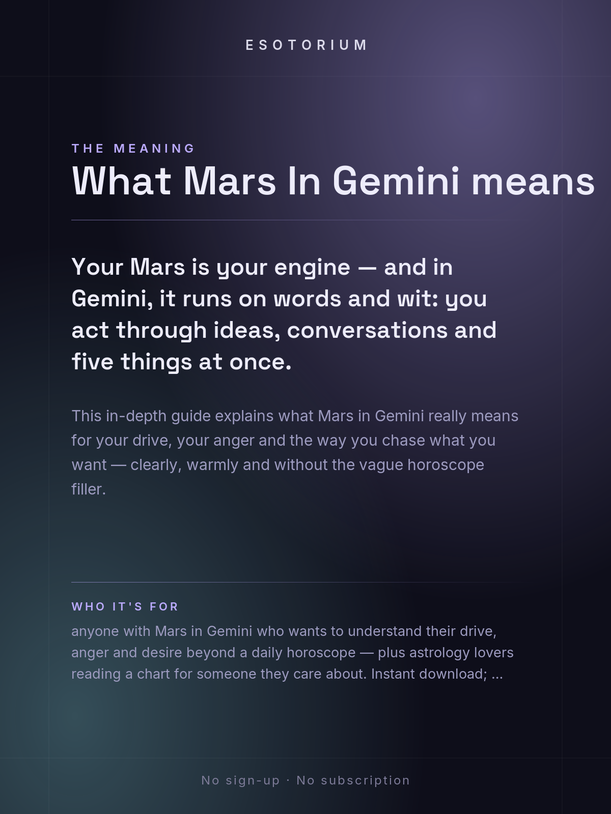 Mars in Gemini — Meaning in Your Birth Chart — What it means