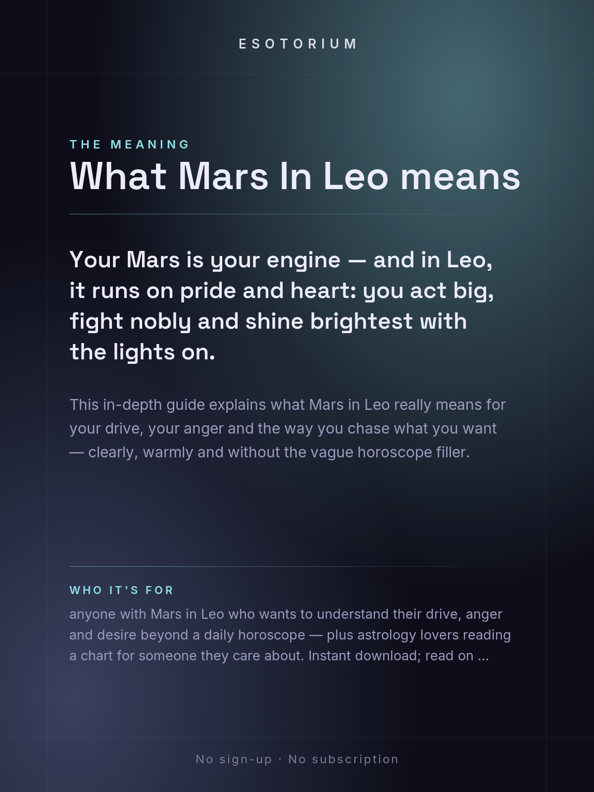 Mars in Leo — Meaning in Your Birth Chart — What it means