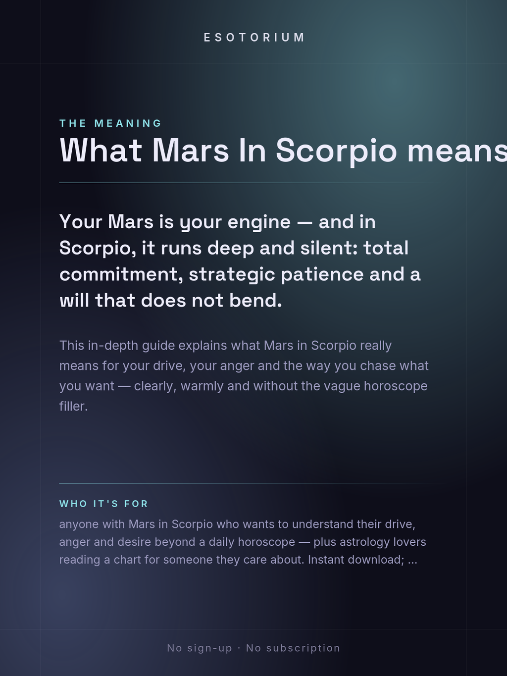 Mars in Scorpio — Meaning in Your Birth Chart — What it means