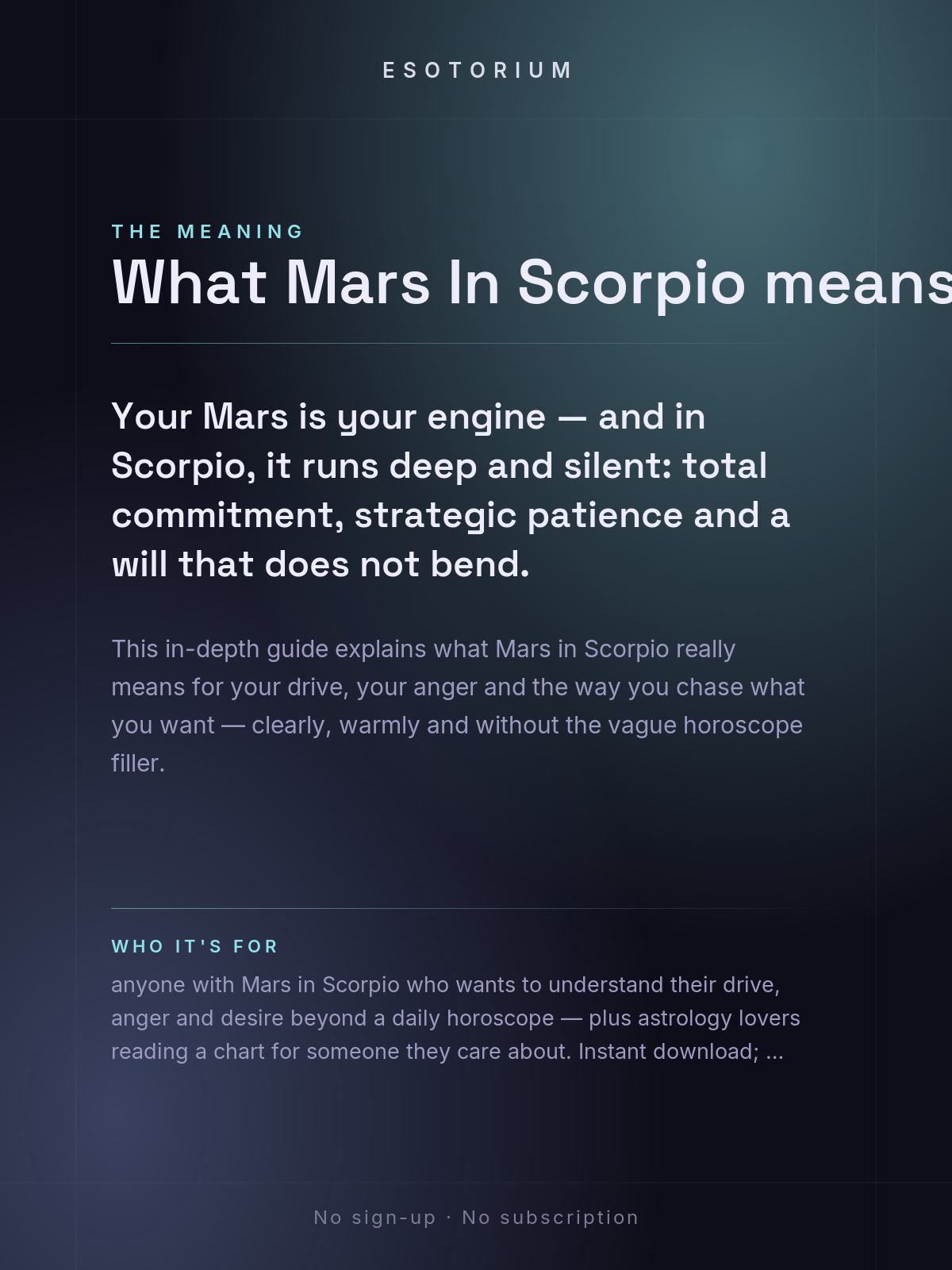 Mars in Scorpio — Meaning in Your Birth Chart — What it means
