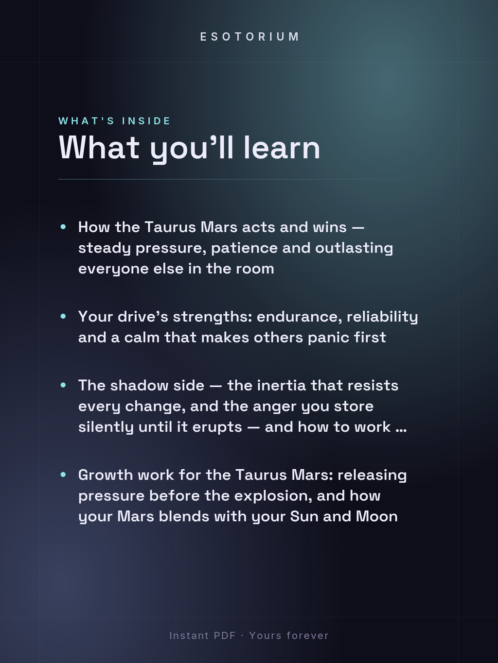 Mars in Taurus — Meaning in Your Birth Chart — What's inside