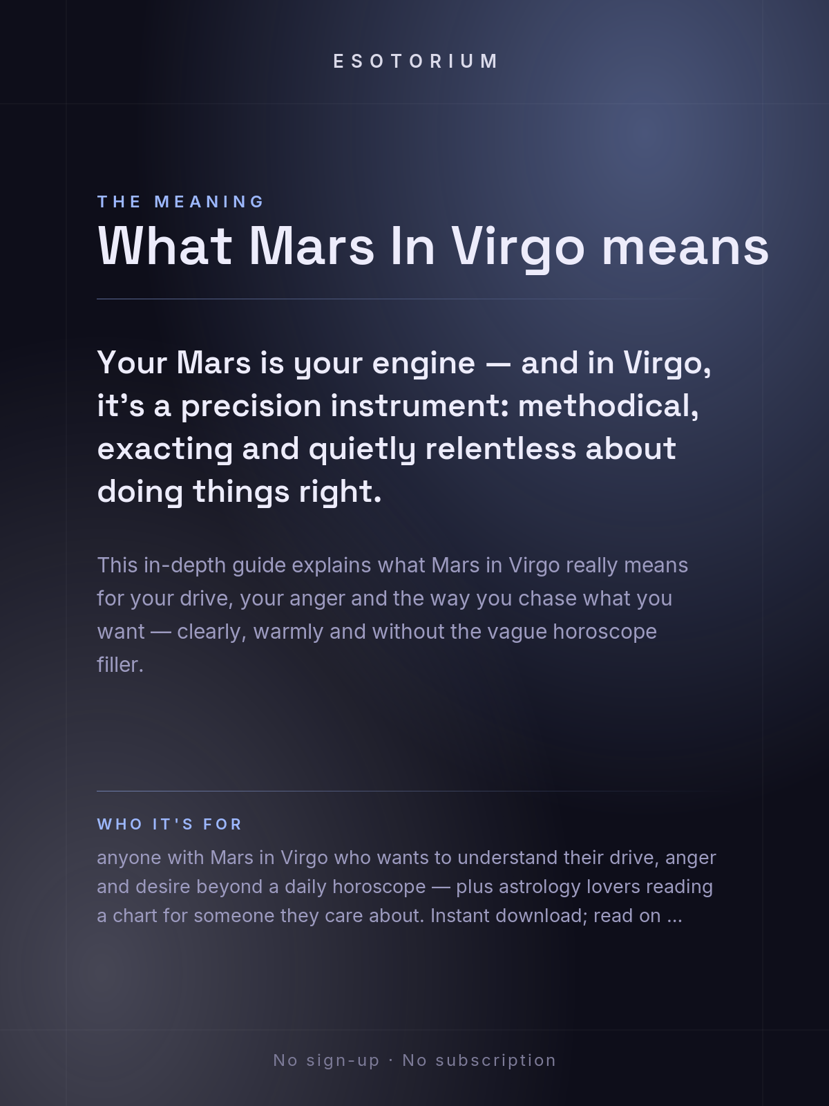Mars in Virgo — Meaning in Your Birth Chart — What it means