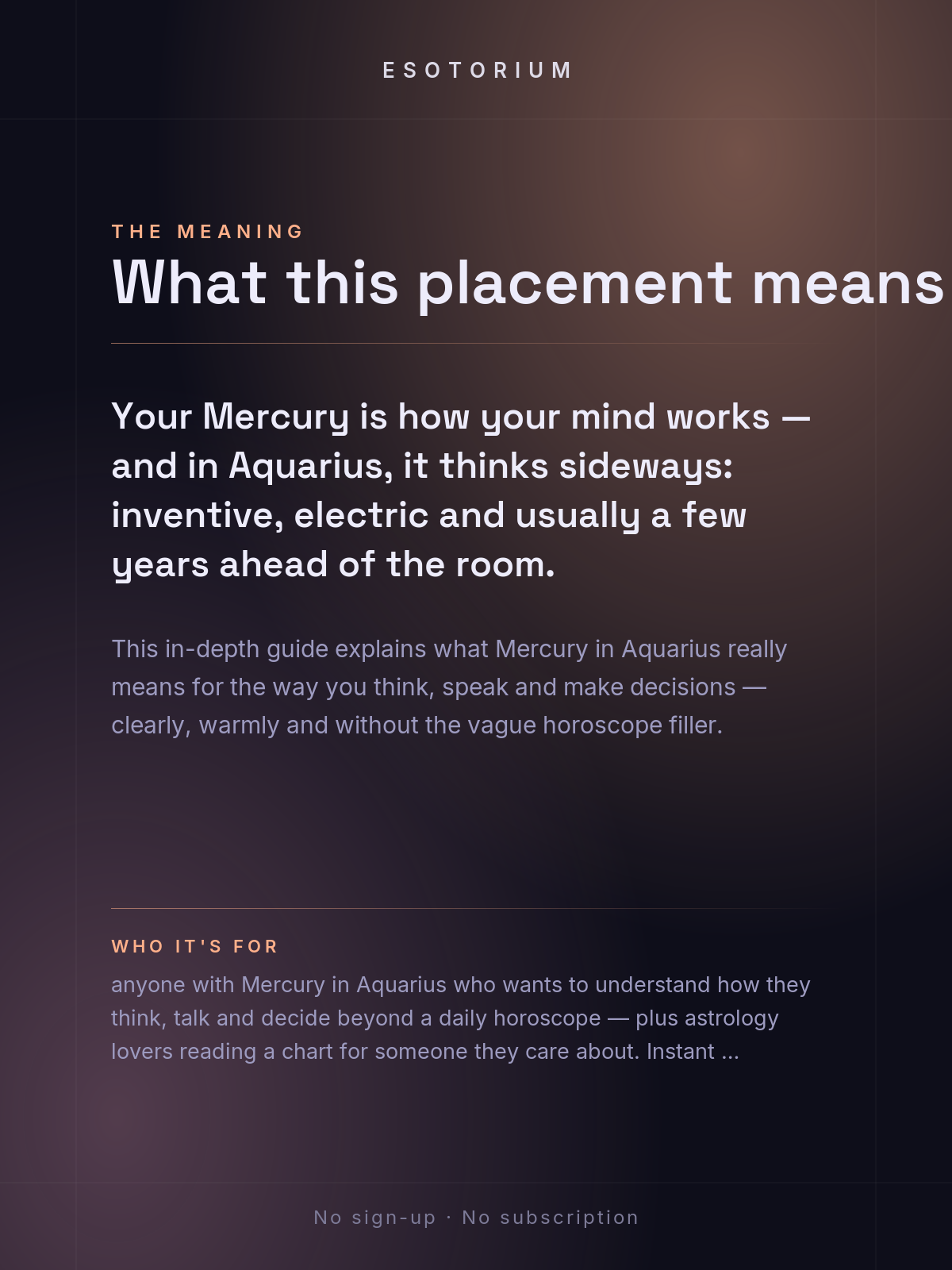 Mercury in Aquarius — Meaning in Your Birth Chart — What it means